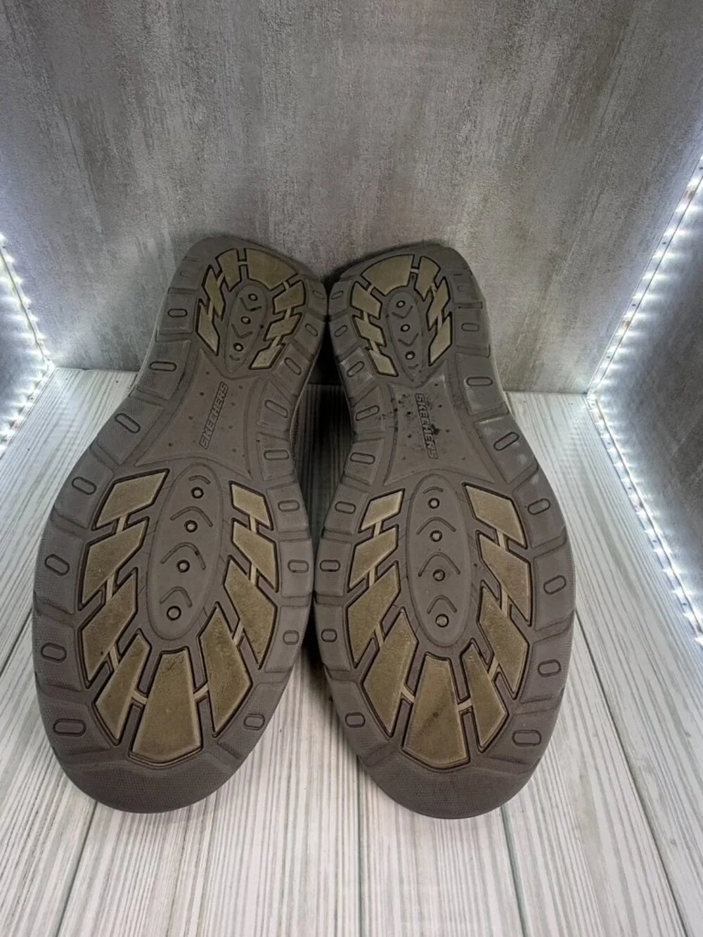 Skechers Relaxed Fit Air-Cooled Memory Foam Slip On Shoes Men's 14 Taupe 204849